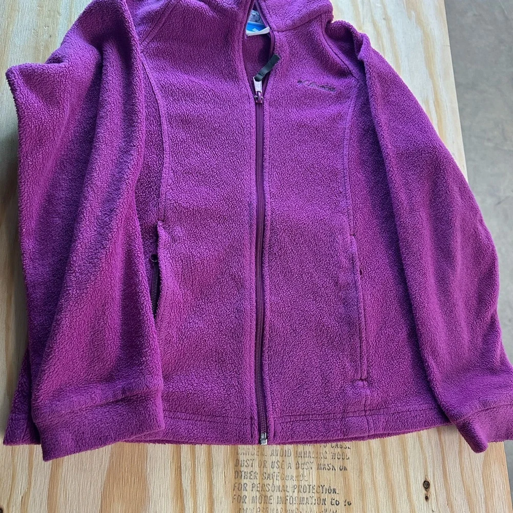 Columbia Girls 10/12 Purple Fleece‎ Jacket Full Zip Youth Lightweight